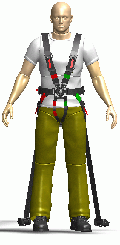 Multi point gunner restraints (GRS)